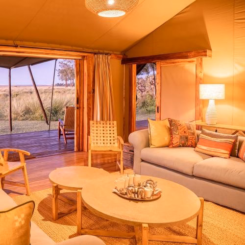 sitting areas in one of the rooms at governors camp