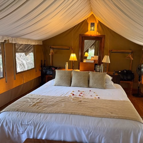 comfortable bed at Tortillis camp amboseli
